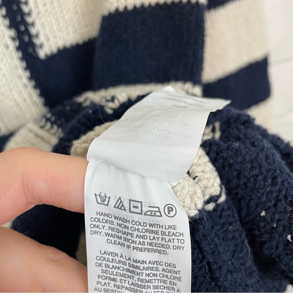 J. Crew Linen Blend Mixed Stripe Sweater Pullover Size Small Knit - Picture 7 of 10